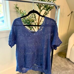 Eileen Fisher crochet sweater (lilac purple L)